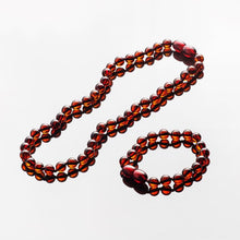 Load image into Gallery viewer, Baby&#39;s Amber Natural Teething Necklace and Bracelet Set, Cherry - BabysAmber.com